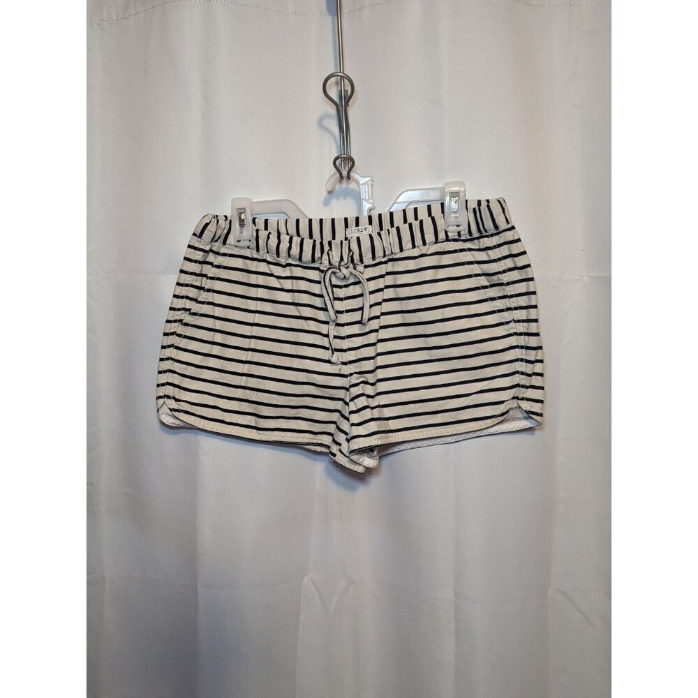 J. Crew Blue And White Striped Shorts Linen/ Cotton Blend Small Retro Nautical